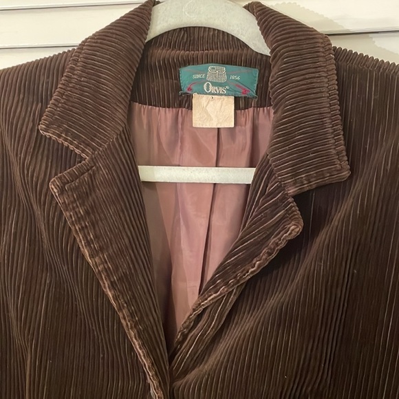 Orvis  Chocolate Brown Corduroy 4 Button Down Jacket - Picture 2 of 10
